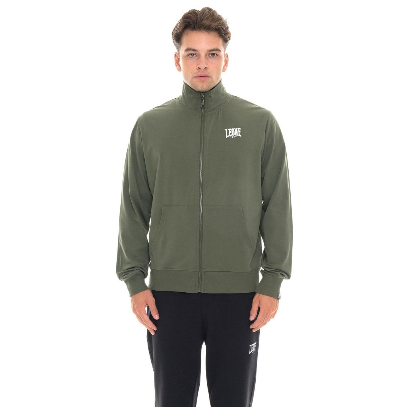Leone Felpa Full Zip HJ Rifle Green da Uomo