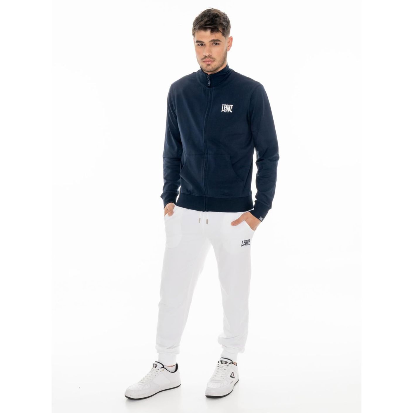 Leone Felpa Full Zip HJ Navy Blue da Uomo