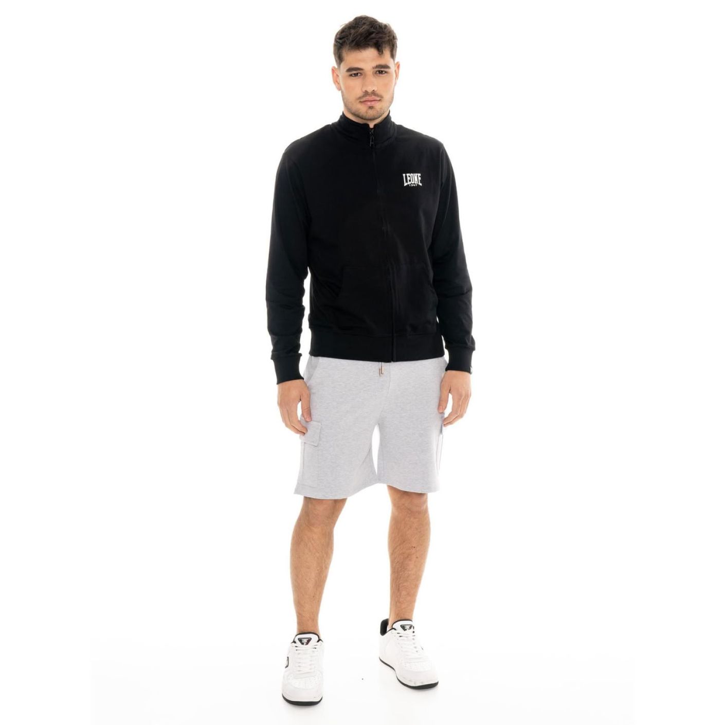 Leone Felpa Full Zip HJ Black da Uomo
