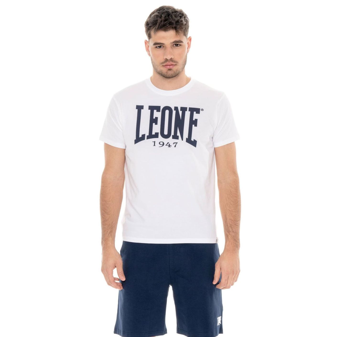 Leone T-Shirt Big Logo Optic White da Uomo