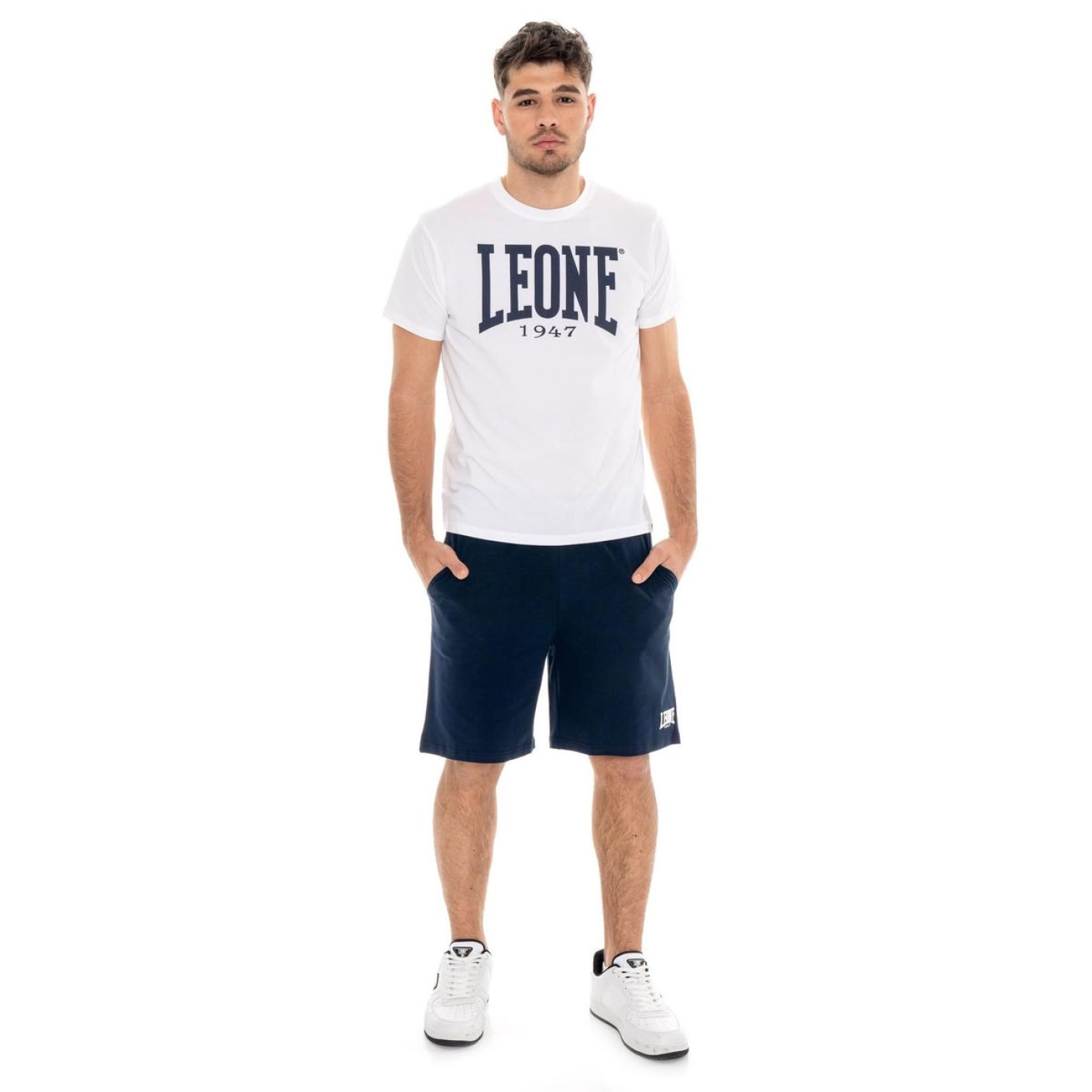 Leone T-Shirt Big Logo Optic White da Uomo