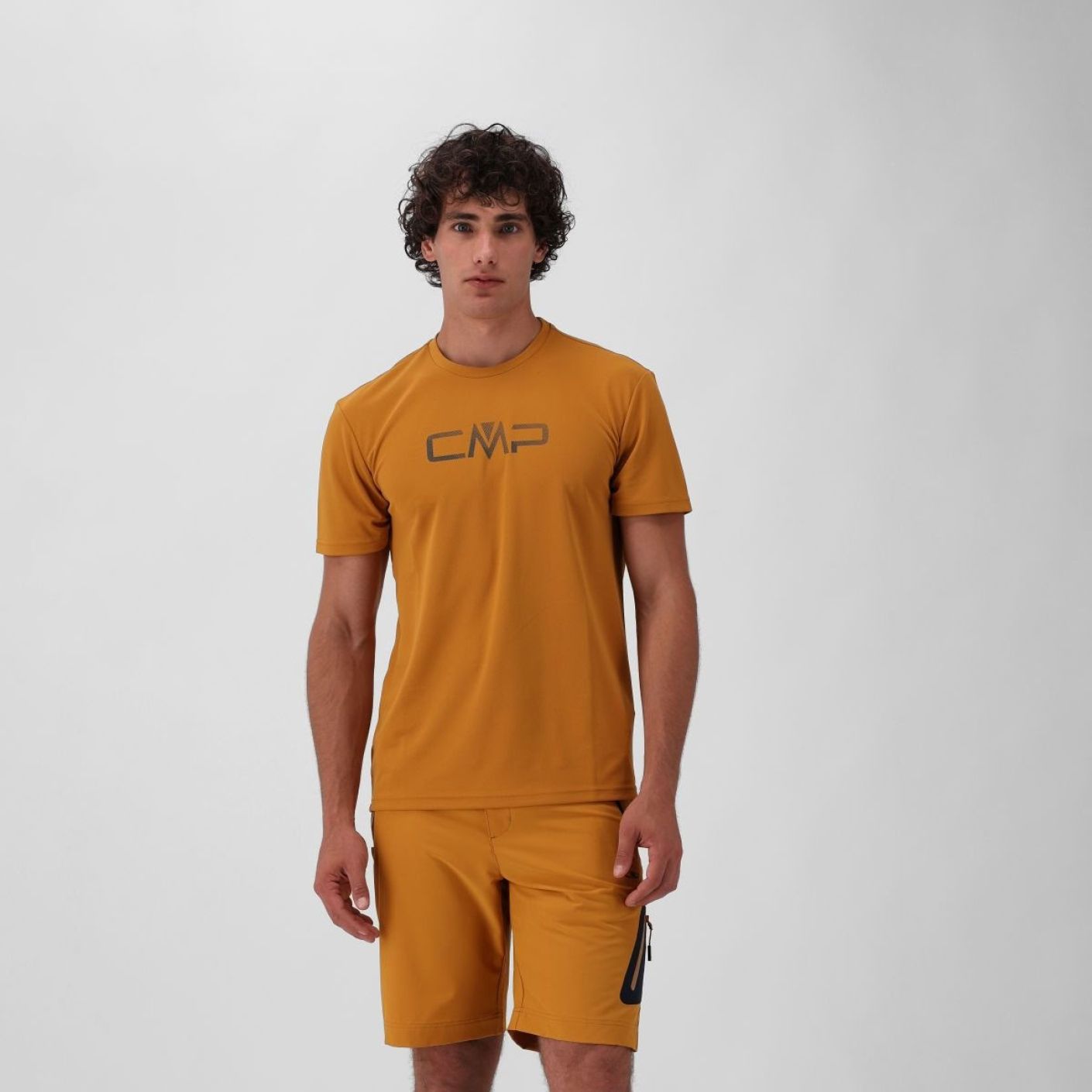 CMP T-Shirt girocollo con logo Curcuma da Uomo