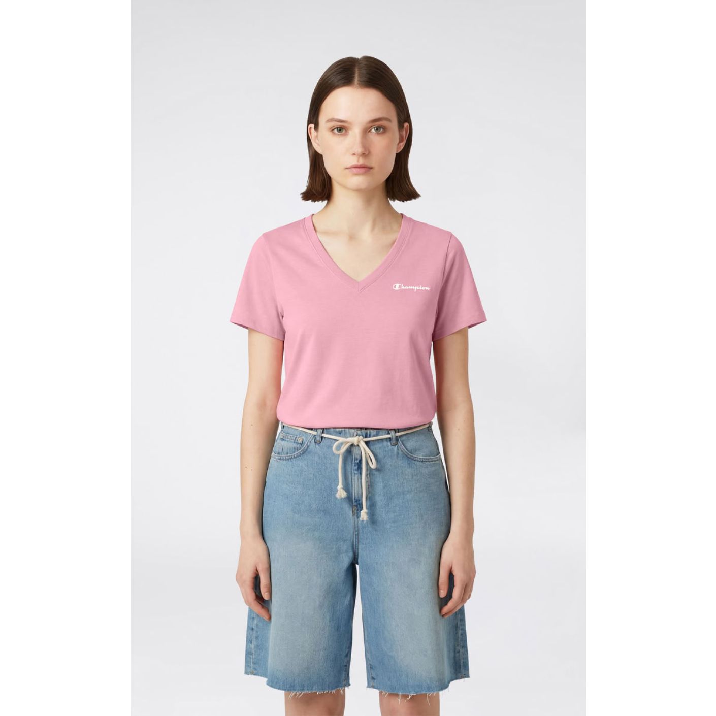 Champion T-Shirt con scollo a V Icons Rosa da Donna