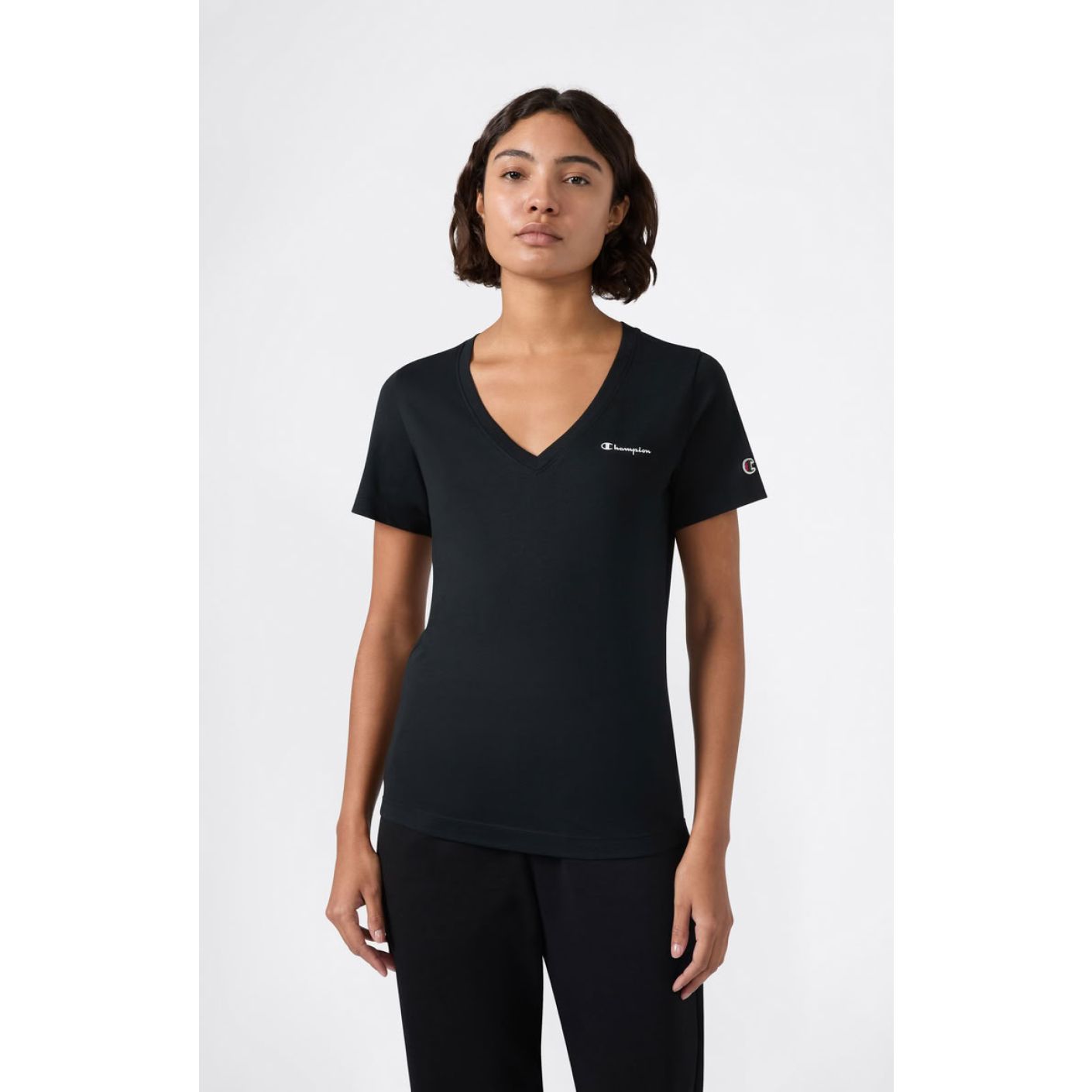 Champion T-Shirt con scollo a V Icons Nera da Donna