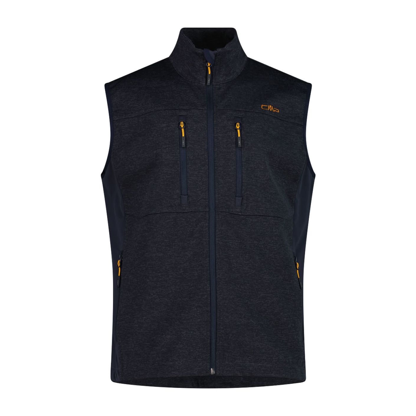 CMP Gilet in Sotshell Jacquard Blu Scuro Melange da Uomo