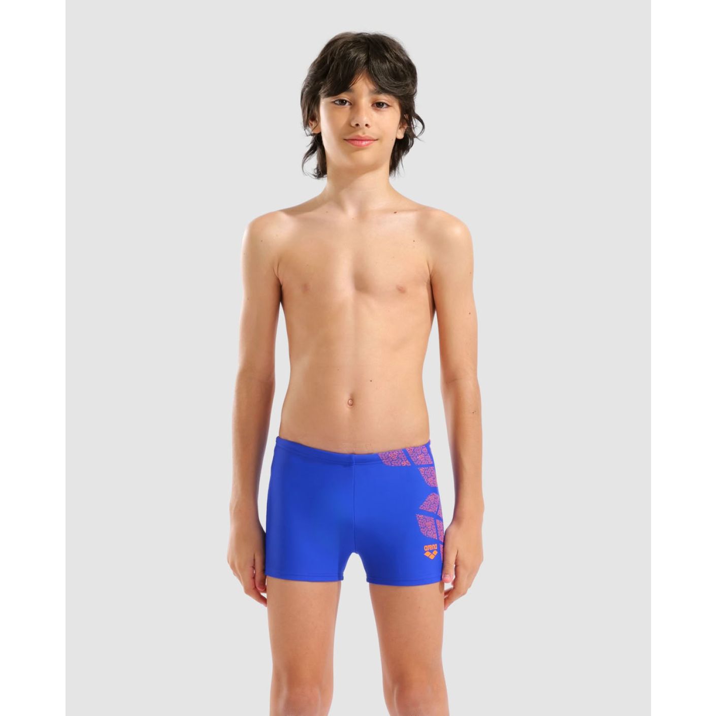 Arena Short Kikko Neon Blue/Team Orange da Bambino