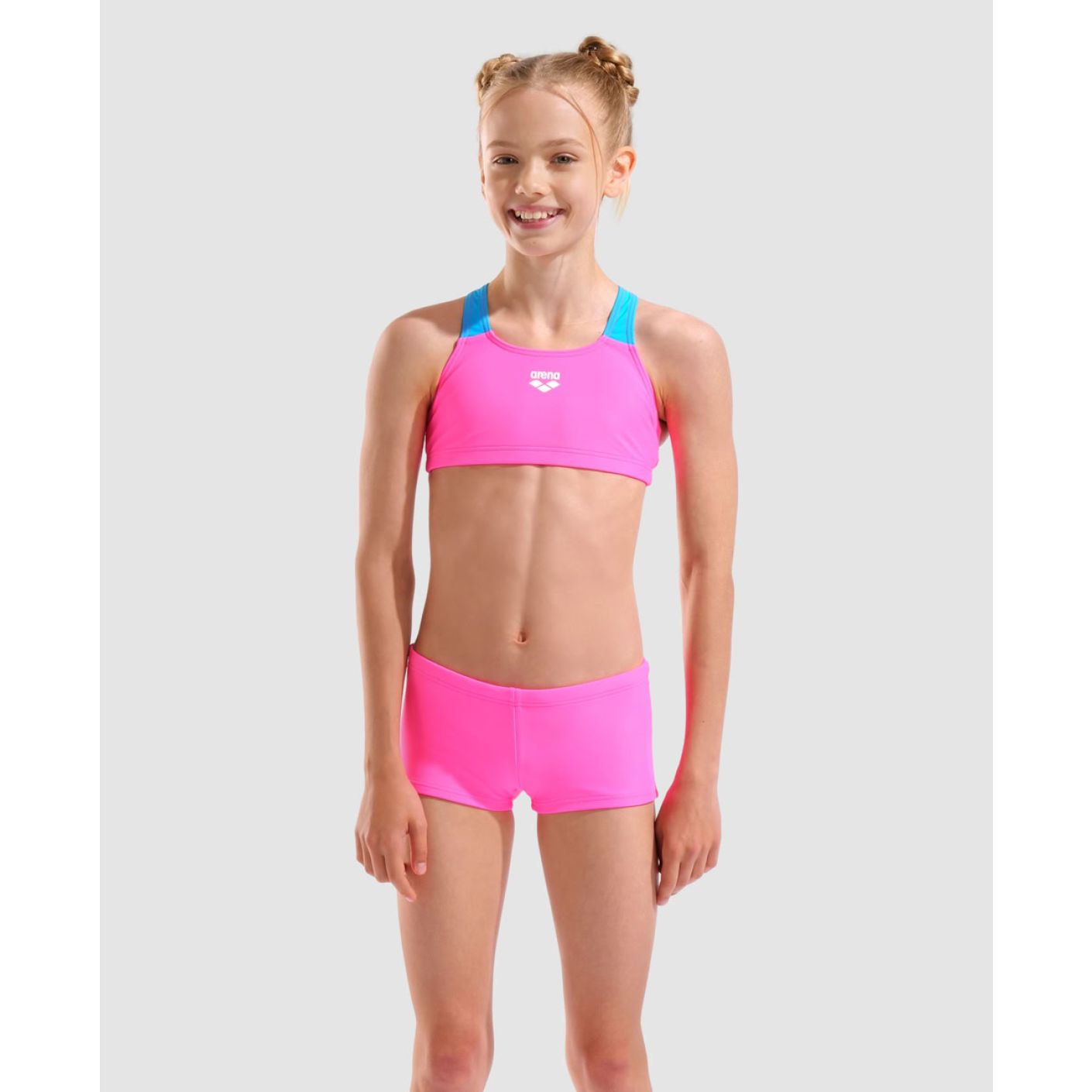 Arena Bikini Solid Shocking Pink/Turquoise da Bambina