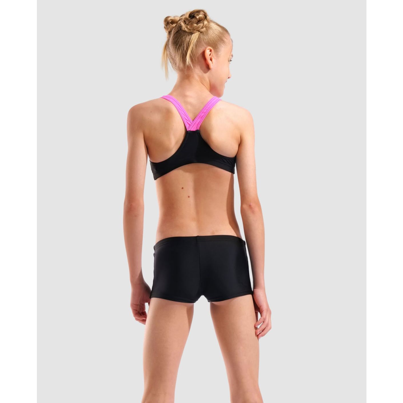 Arena Bikini Solid Black/Shocking Pink da Bambina