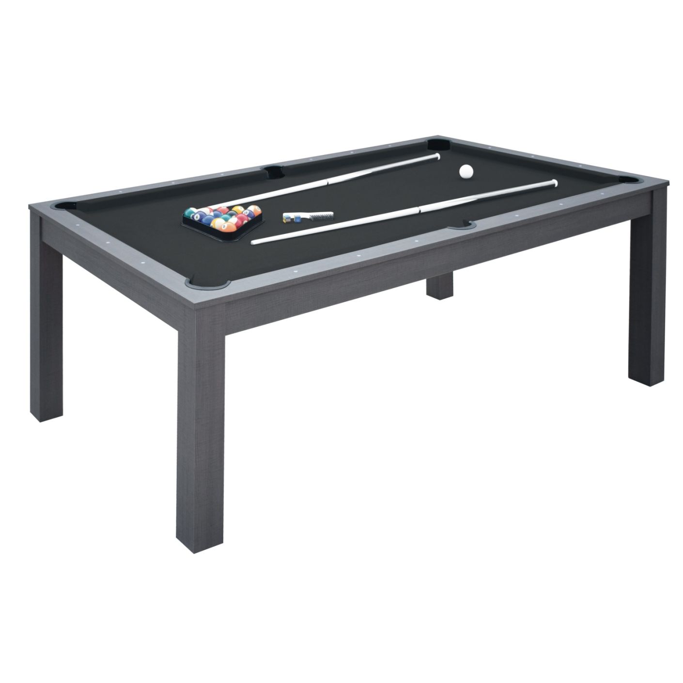 Garlando Biliardo Miami Rovere Grigio  piano gioco in mdf 200x100 con piane di copertura