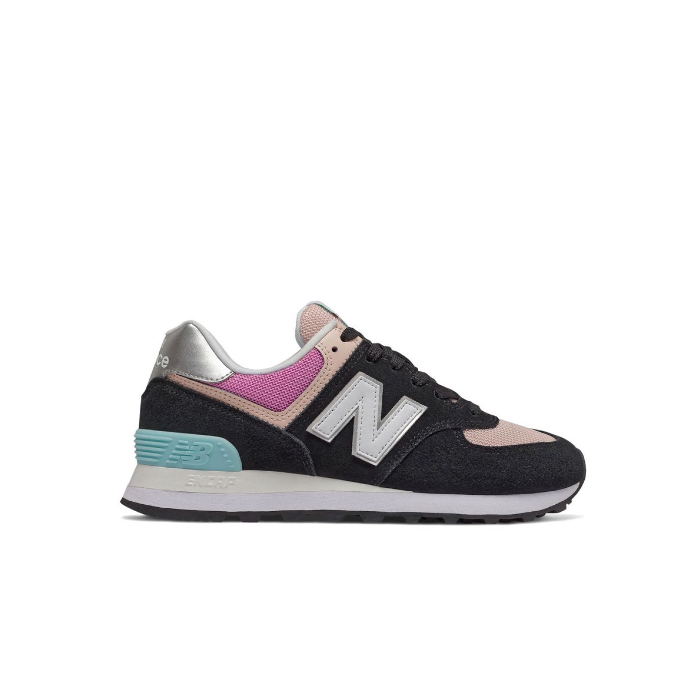 New Balance 574 Suede Black with Madder Rose for Women
