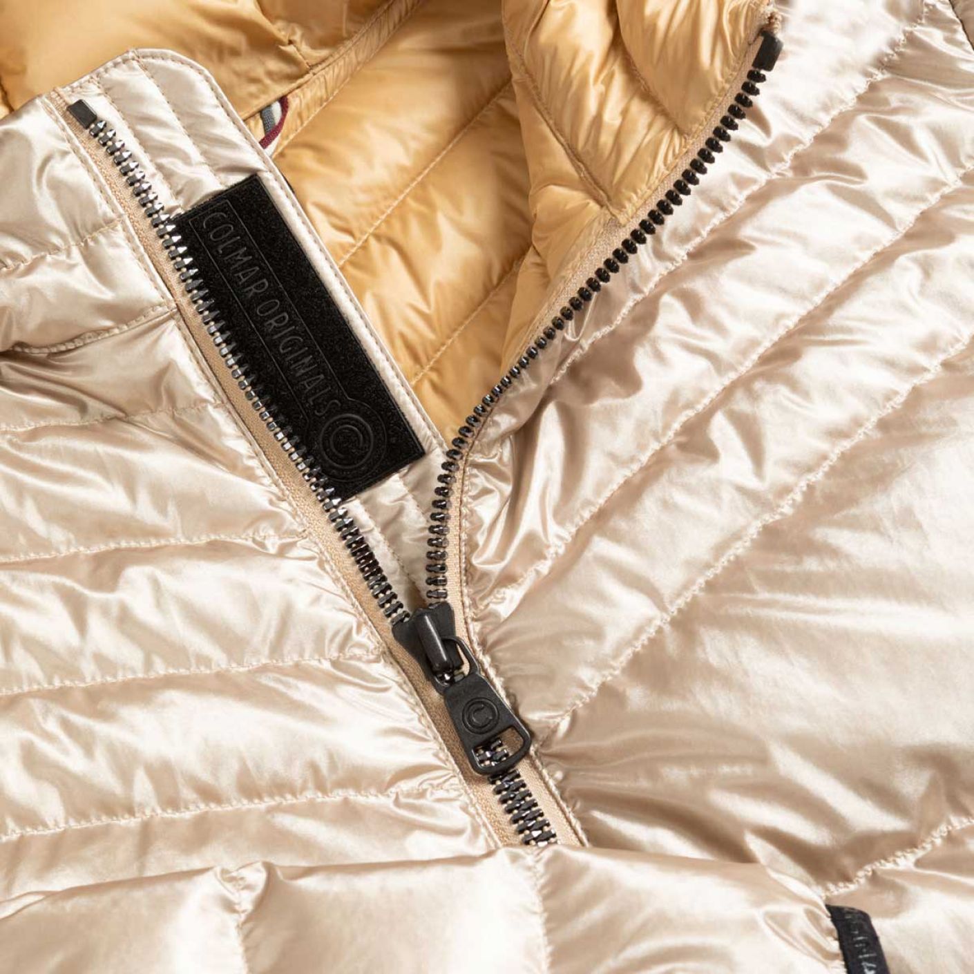Colmar Short Down Jacket Sand Metal Effect for Woman