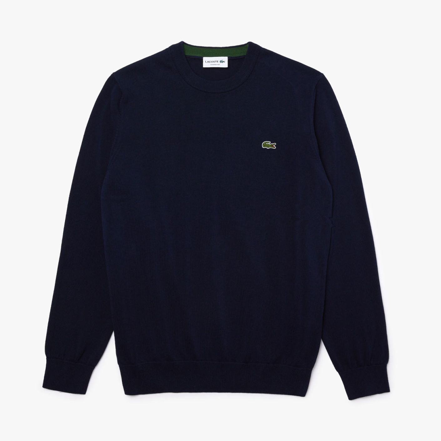 Lacoste Pullover da Uomo con Collo Rotondo Organico Blu Navy-166 da Uomo