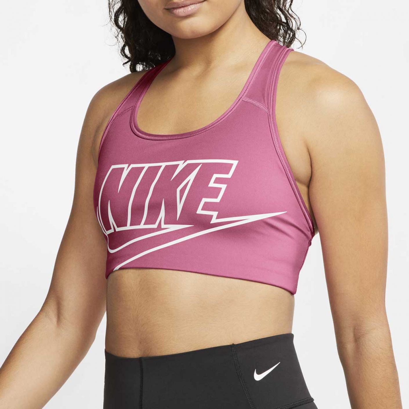 Nike Women's Pink Swoosh Sports Bra