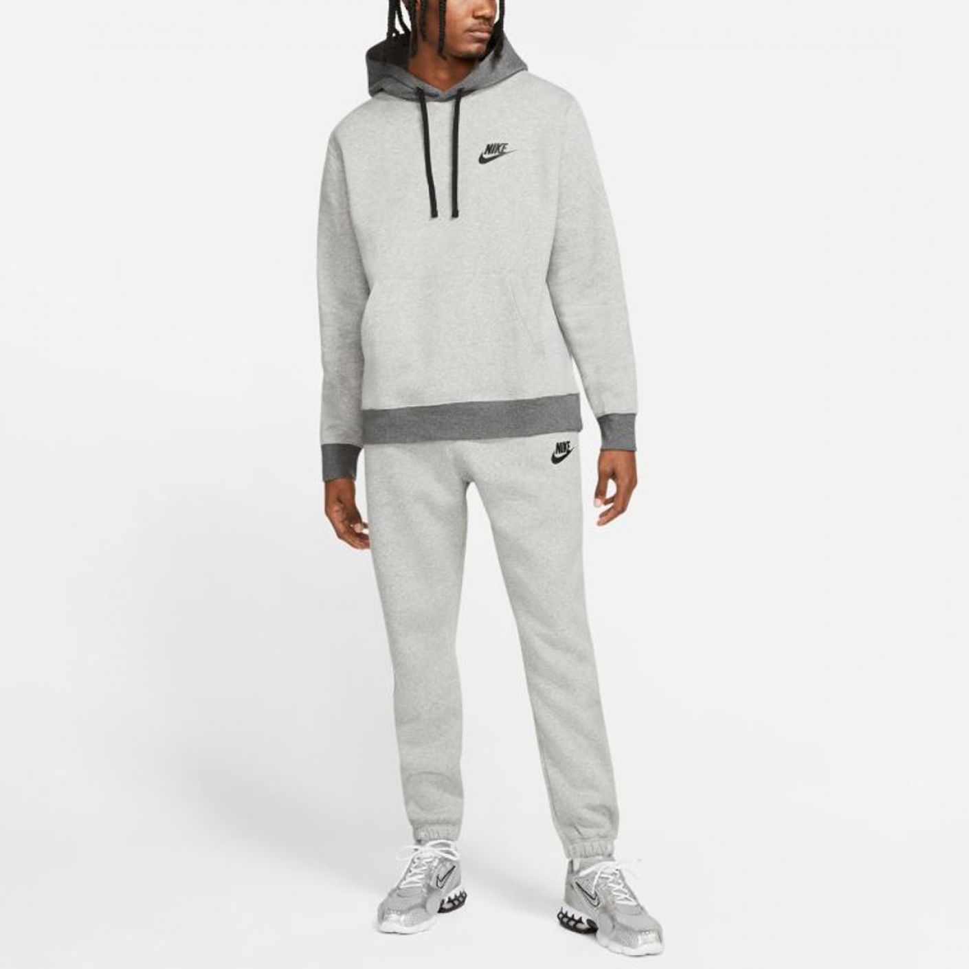 Nike Tuta Completa Sportswear Fleece Grey Charcoal Black 