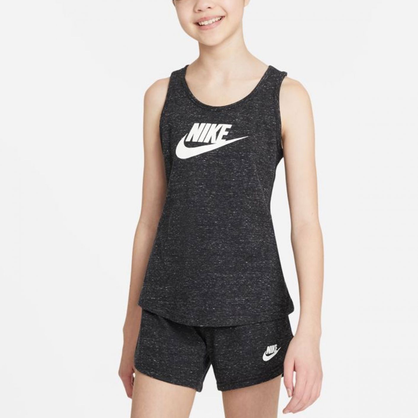Nike Sportswear Black Heather White T-shirt for Girls