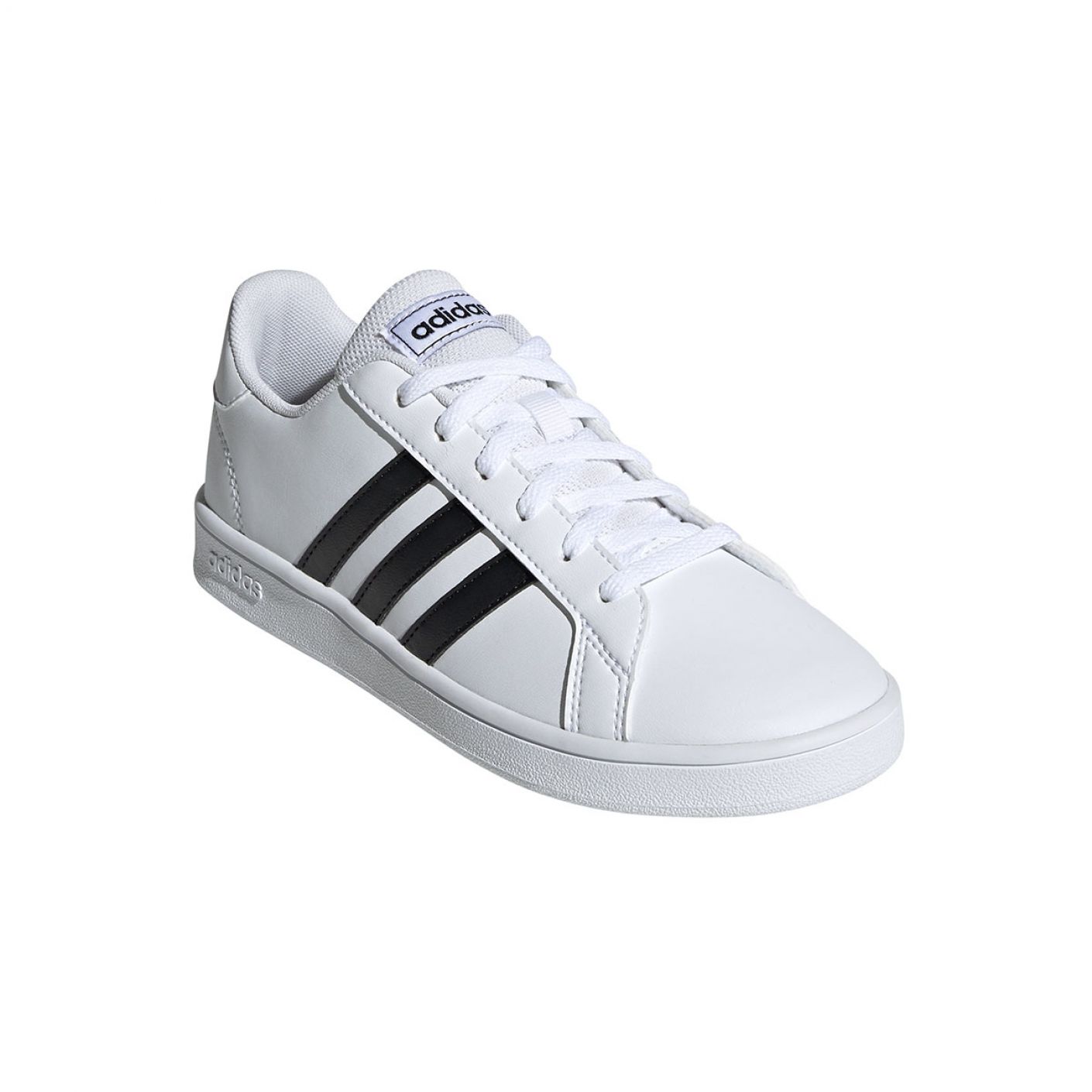 Boys Adidas Grand Court K White Core Black Ftwr White