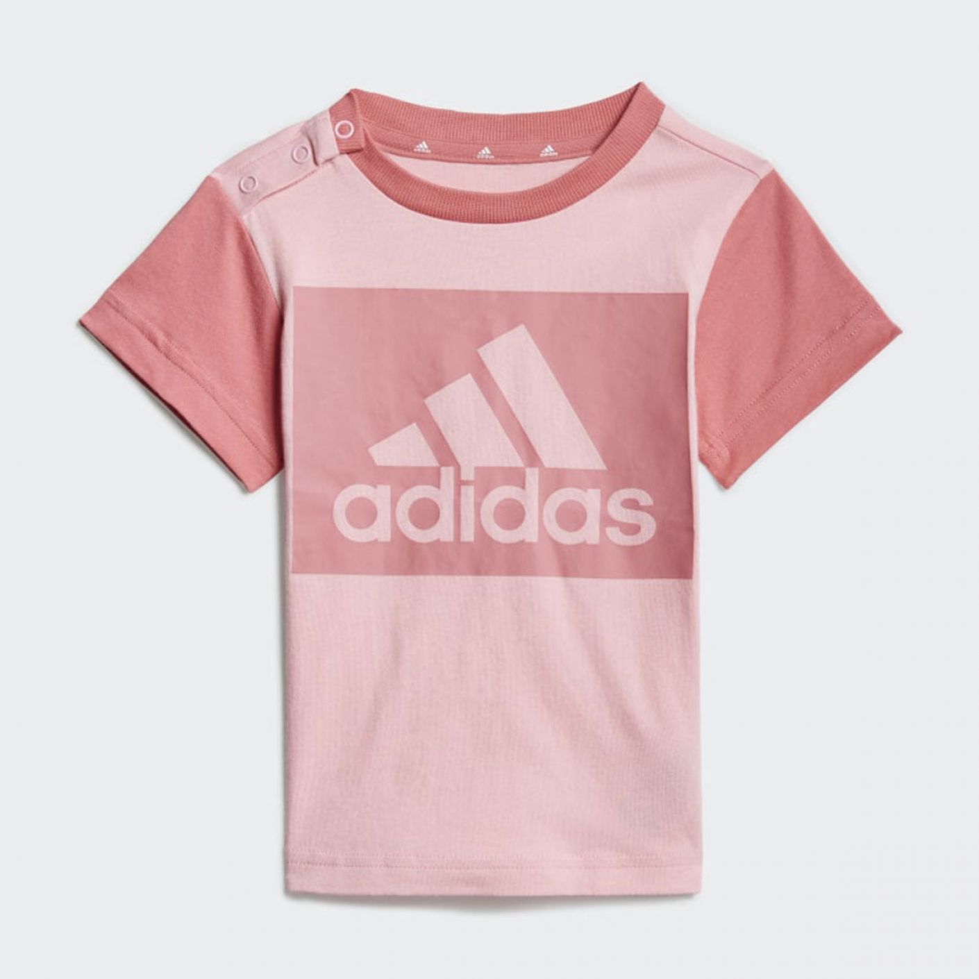 Adidas I Essentials Tee and Shorts Light Pink Rose