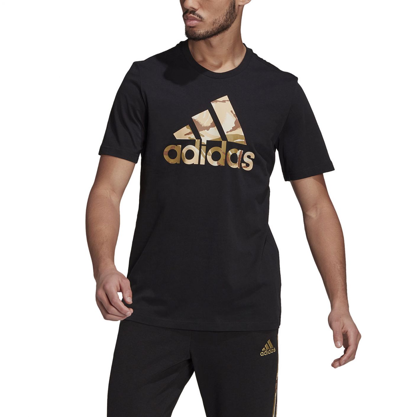 Adidas T-shirt Essentials Camo Black da Uomo