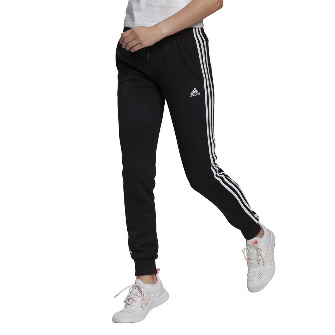 Adidas Pantalone 3Stripes Essentials Slim Black White