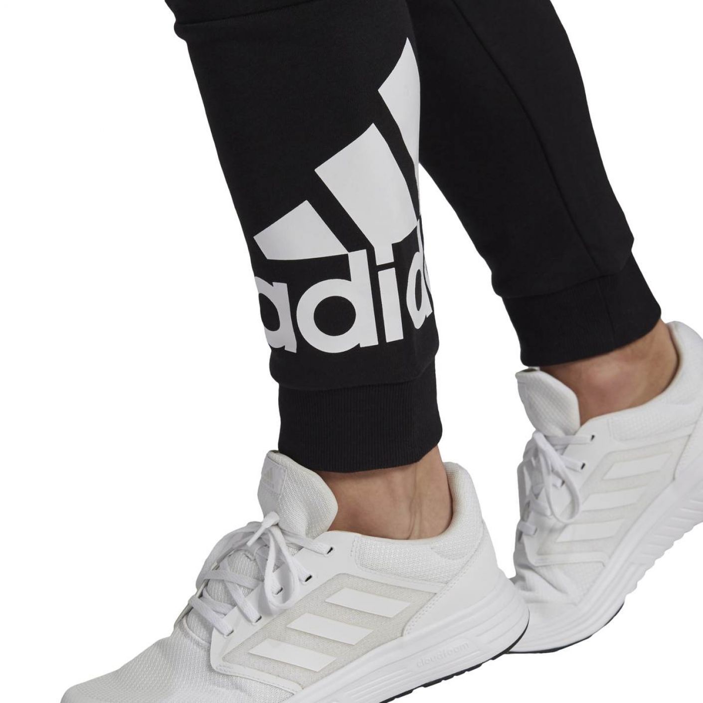 Adidas Pantalone Essentials French Terry Tapered Cuff Logo Black
