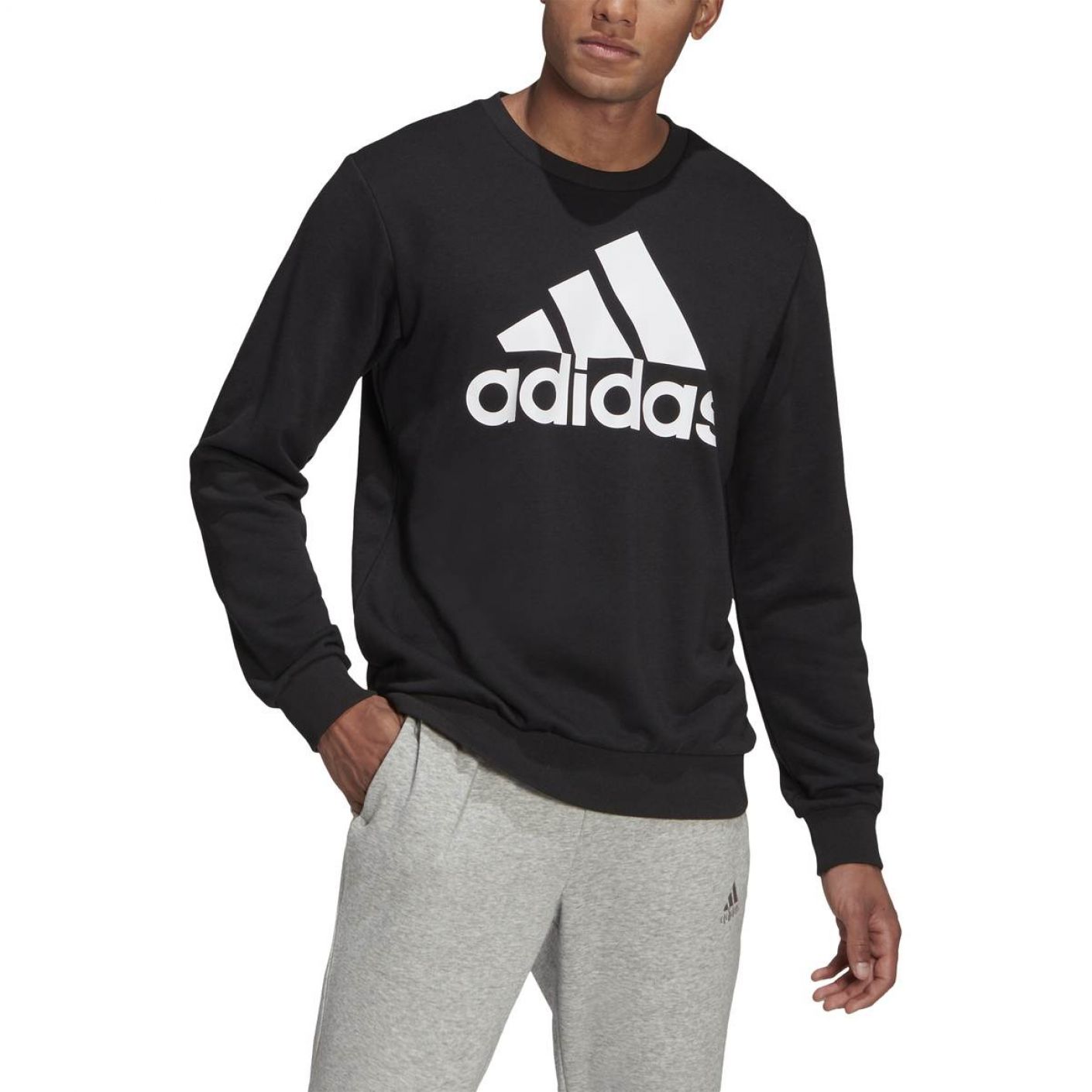 Adidas Essentials Big Logo Black Men's Sweatshirt