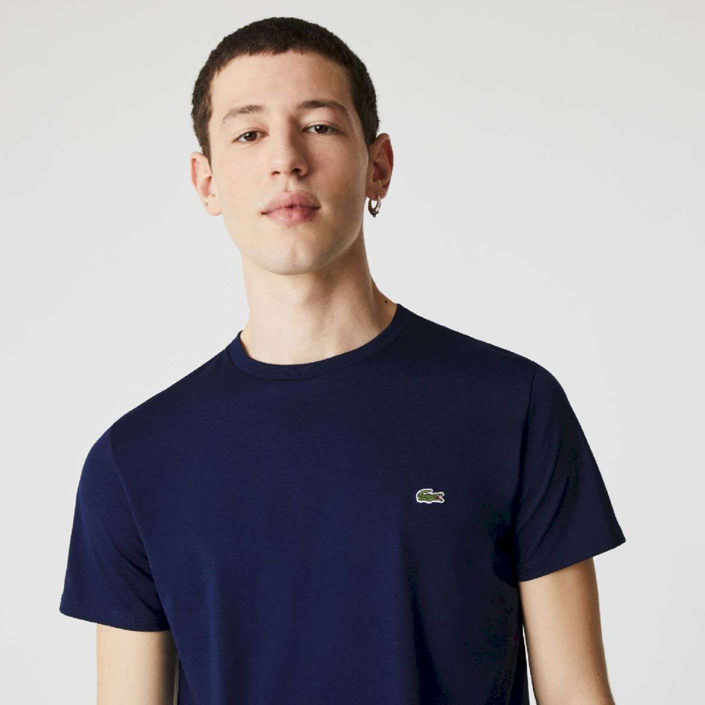 Lacoste T-Shirt in Cotone Pima Blu Navy-166 da Uomo