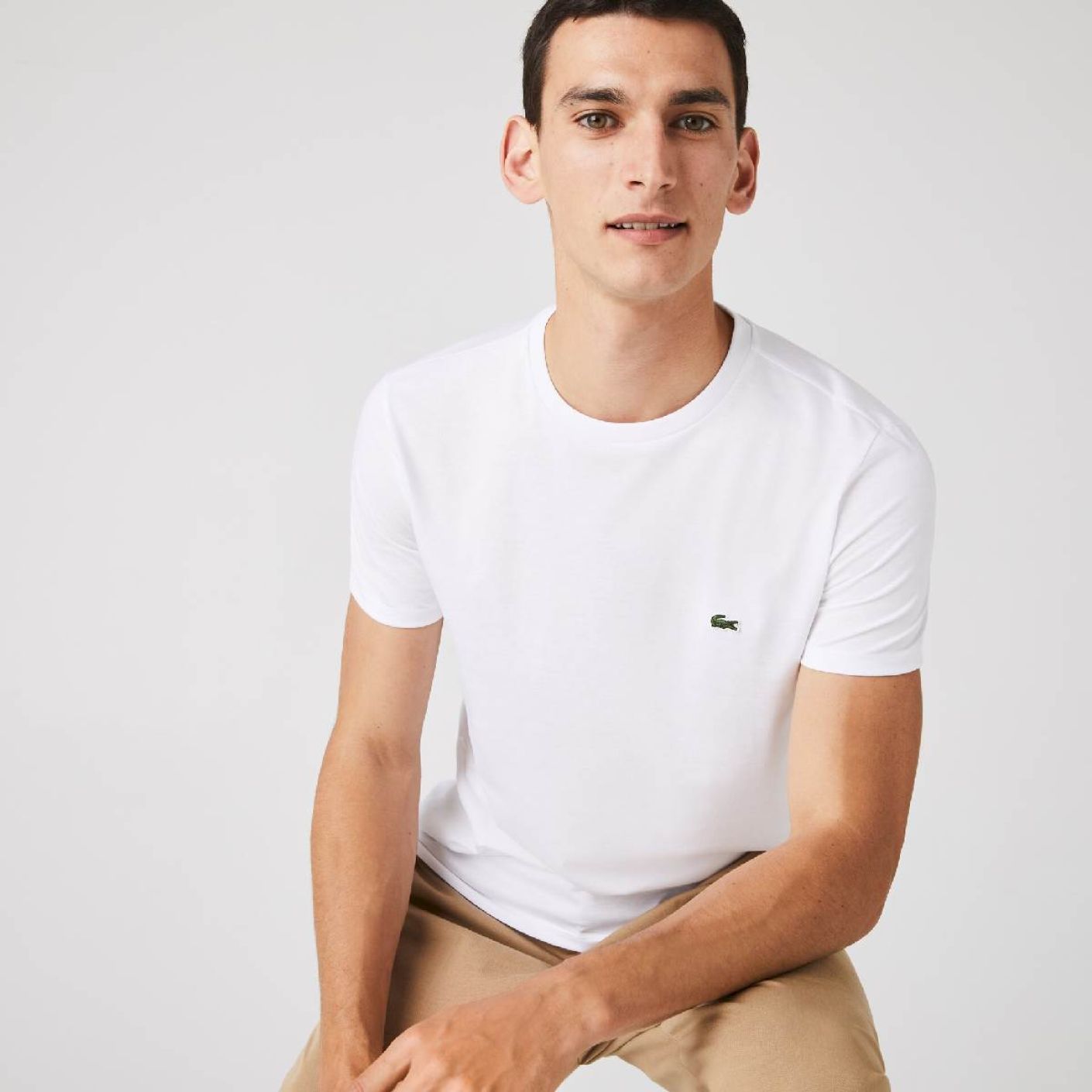 Lacoste T-Shirt in Cotone Pima Bianca-001 da Uomo
