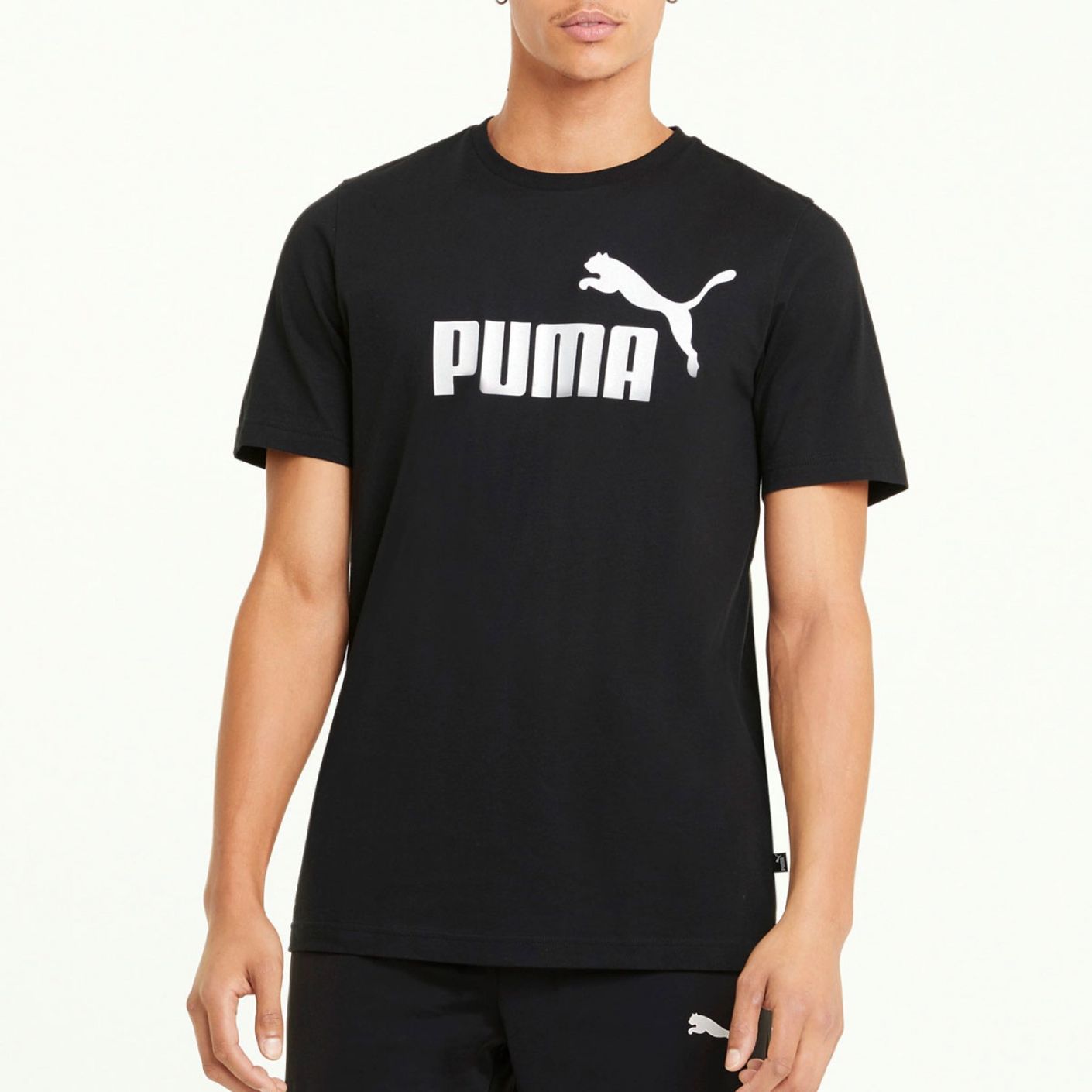 Puma T-Shirt Essentials Logo Black da Uomo