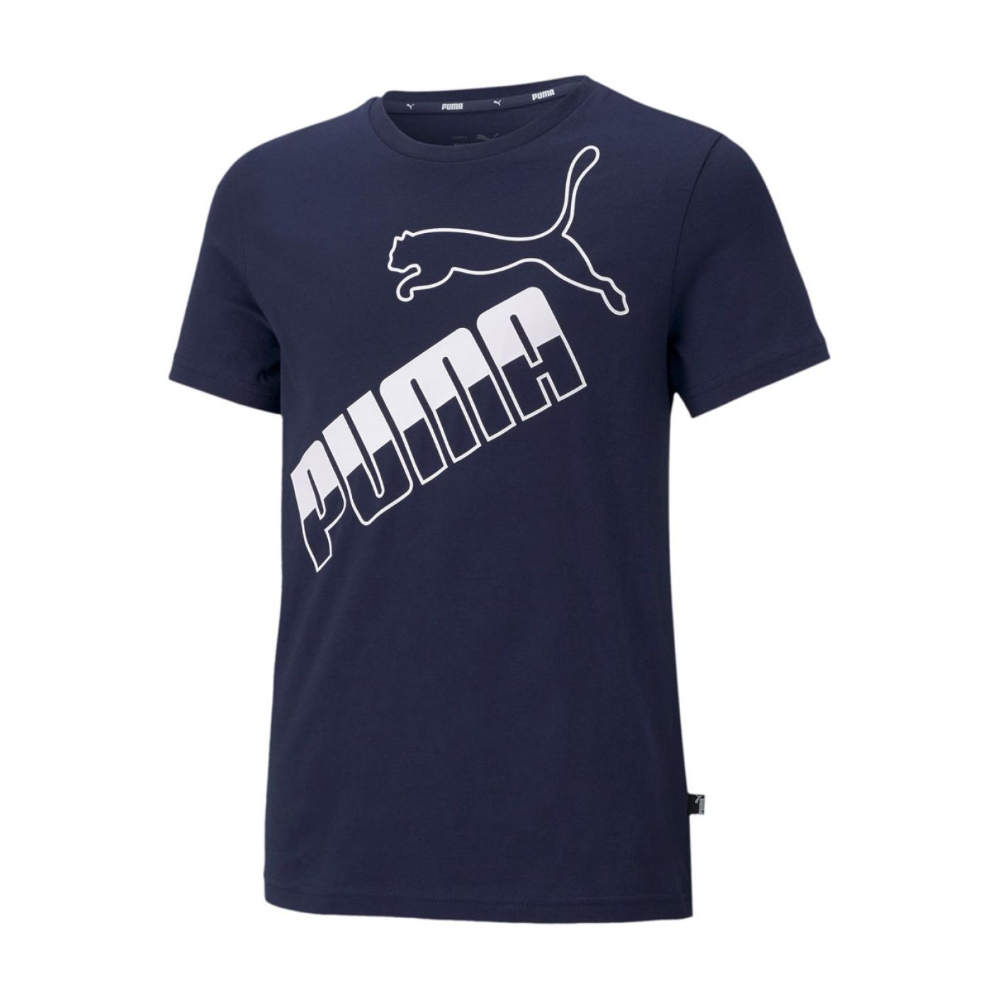 Puma T-shirt Amplified Big Logo Tee Blu da Bambino
