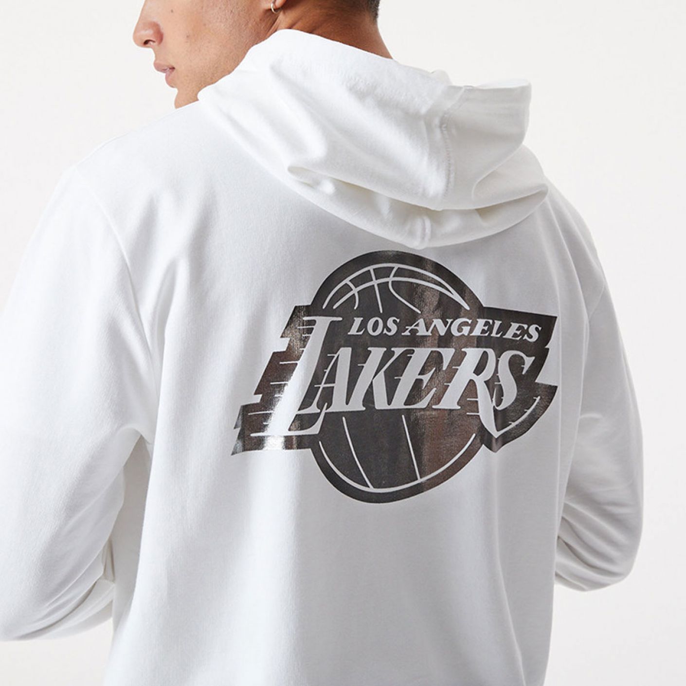 New era White Man Metallic Los Angeles Lakers Sweatshirt