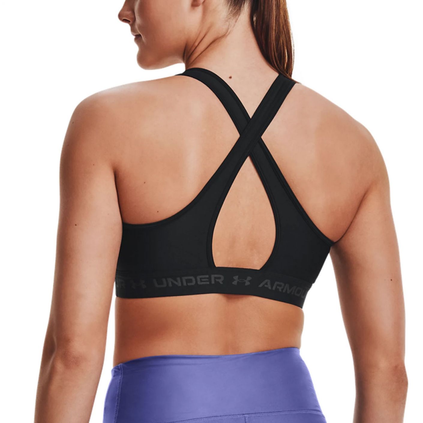 Under Armour Top Bra Mid Crossback Schwarz für Damen