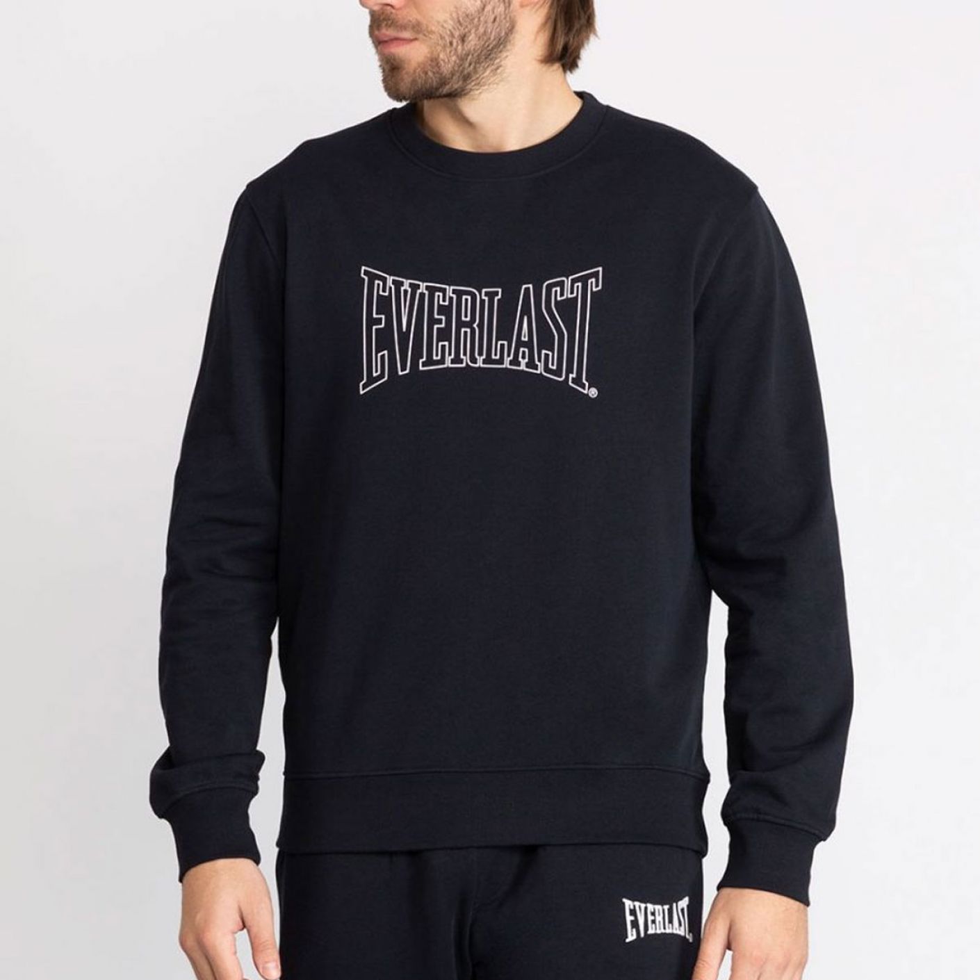 Everlast Crewneck Maxi Logo Baumwoll-Sweatshirt Marineblau