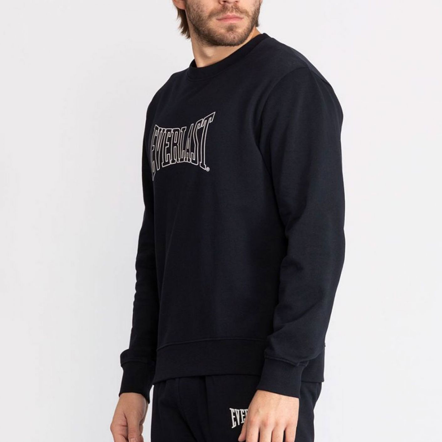 Everlast Crewneck Maxi Logo Baumwoll-Sweatshirt Marineblau