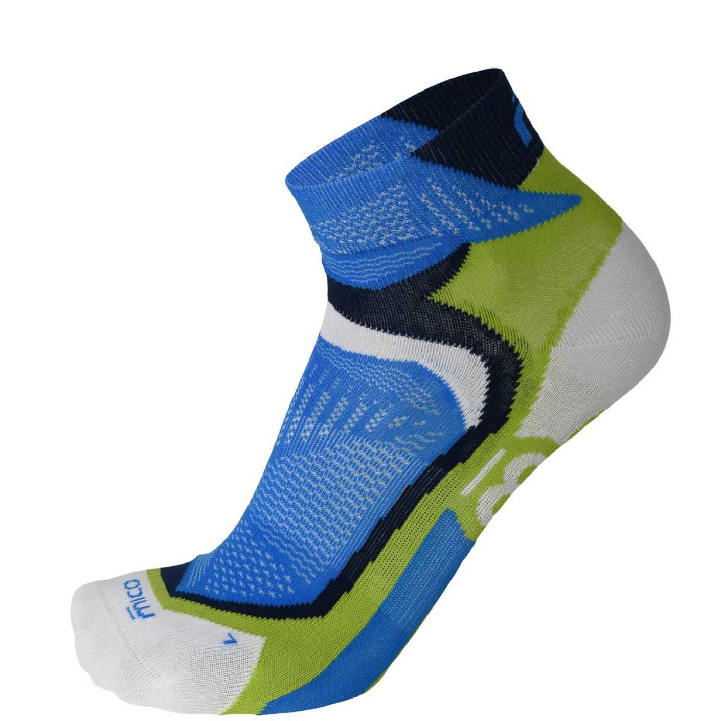 Mico Extra-Lightwight Performance Short Running Sock Blue-Green