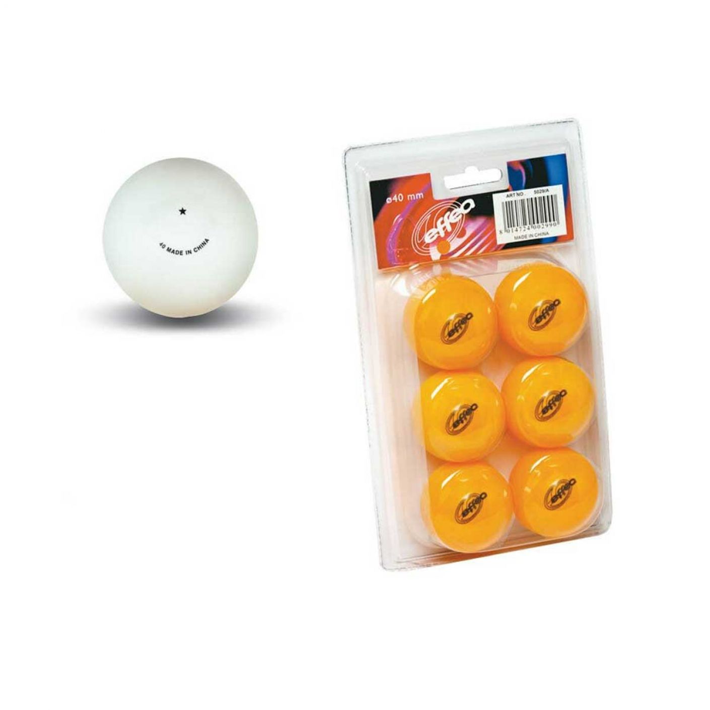 Effea White Ping Pong Balls 1 Star (6 Pieces Pack)