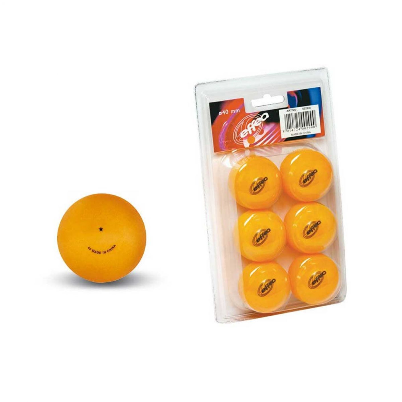 Effea 1 Star Ping Pong Balls Orange (6 Pieces Pack)