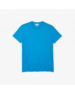 Lacoste T-shirt a Girocollo in Cotone Pima Azzurra