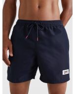 Tommy Hilfiger Mid-Length Drawstring Swimsuit with Patch Blue