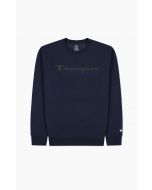 Champion Crew Sweatshirt with Printed Logo Total Blue