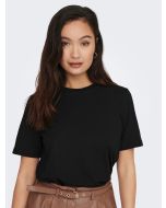 Only Basic – Einfarbiges schwarzes T-Shirt für Damen