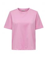Only T-Shirt basic a tinta unita Begonia Pink da Donna