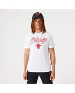 New Era T-Shirt Chicago Bulls NBA Script bianca