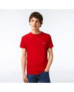 Lacoste T-shirt a Girocollo in Cotone Pima Rossa-240 da Uomo