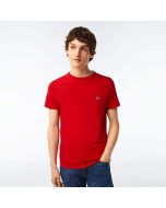 Lacoste – T-Shirt mit Rundhalsausschnitt aus Pima-Baumwolle in Rot
