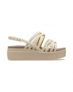 Crocs Brooklyn Strappy Low Wedge Bone White for Women