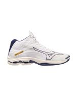 Mizuno Wave Lightning Z7 Mid Weiß/Blaue Schleife/MP Gold