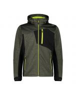 CMP Jacquard Softshell Jacket with Detachable Hood Khaki for Men