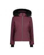 CMP Women's Burgundy Softshell Ski Jacket with Detachable Hood