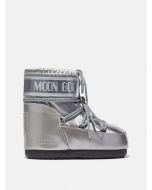Moon Boot Icon Low Glance aus silbernem Satin