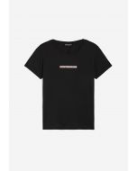 Freddy T-Shirt in cotone Pima con micro stampe Nera da Donna